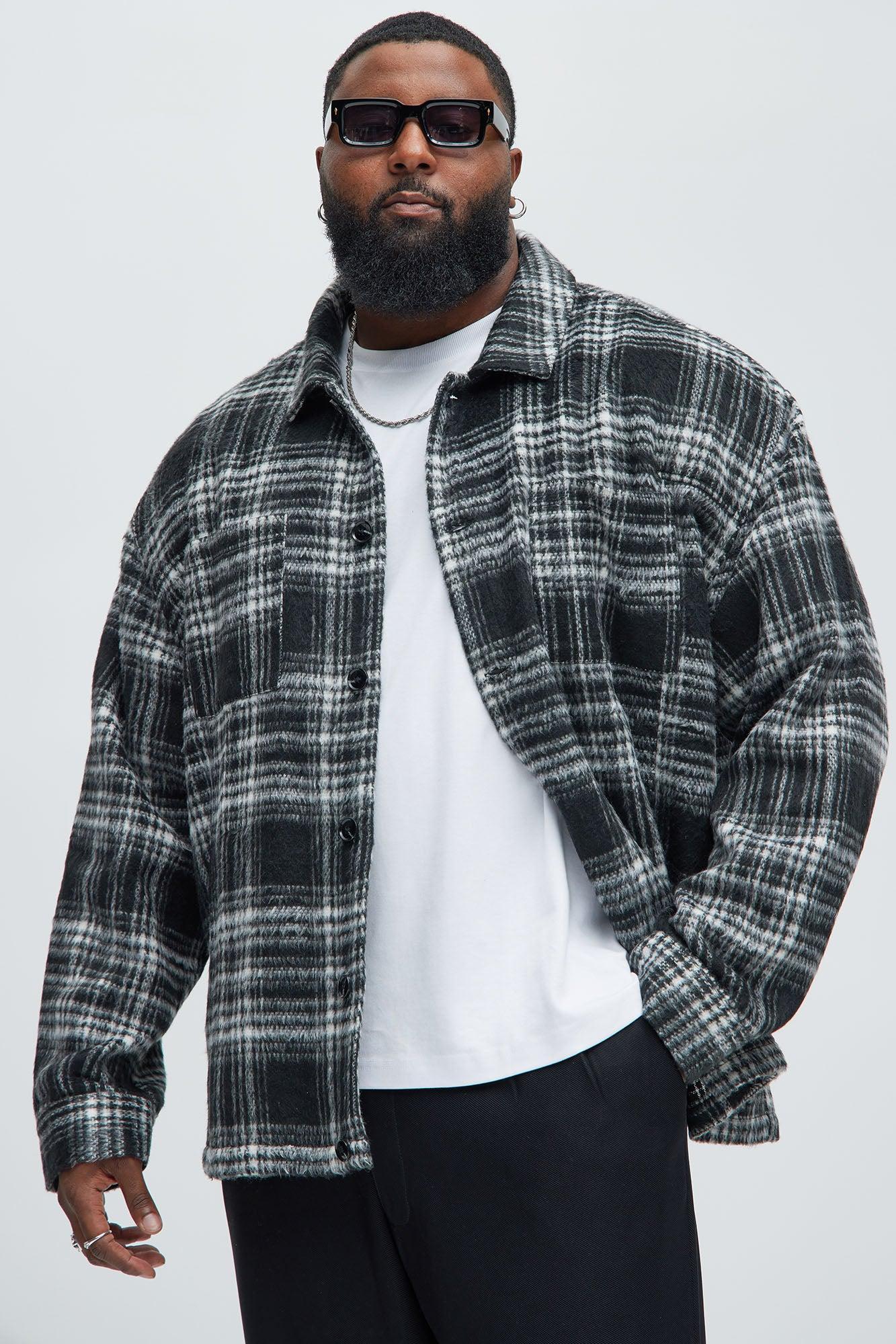 Agua Plaid Shacket - Black/White Product Image