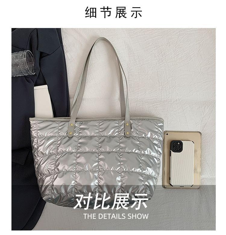 Plain Quilted Tote Bag Product Image