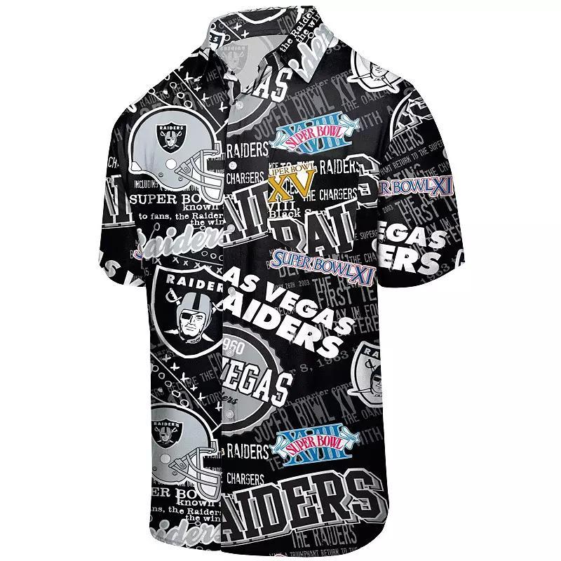 Men's FOCO Black Las Vegas Raiders Thematic Button-Up Shirt, Size: Small, Lvr Black Product Image