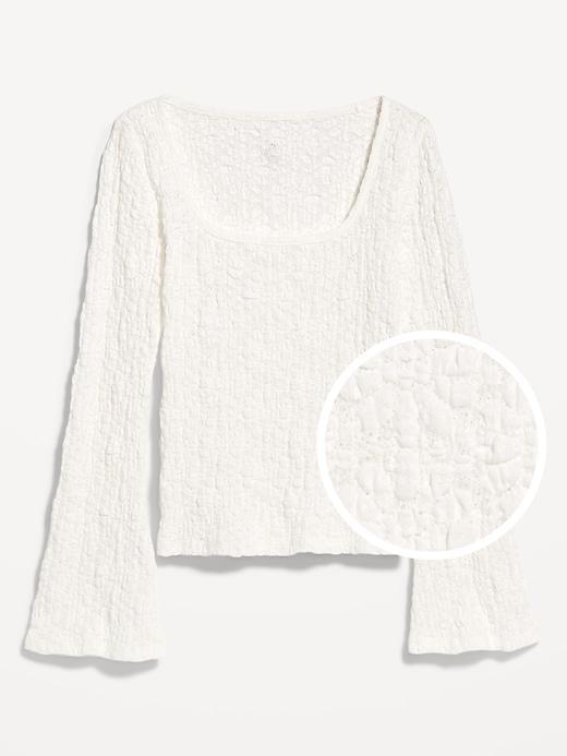 Textured Lace Scoop-Neck Top Product Image