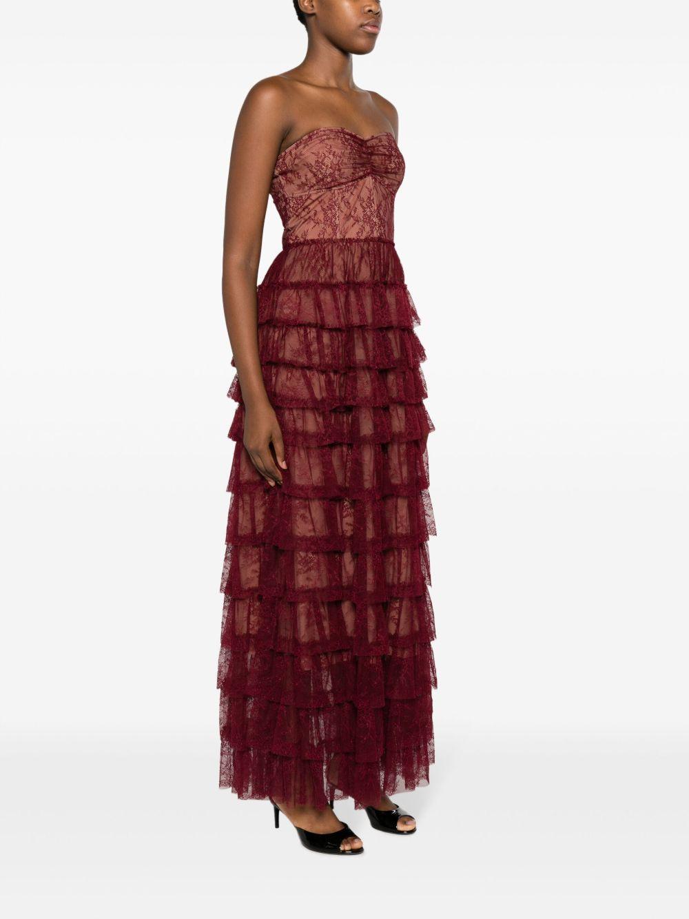 ruffled Chantilly-lace maxi dress Product Image