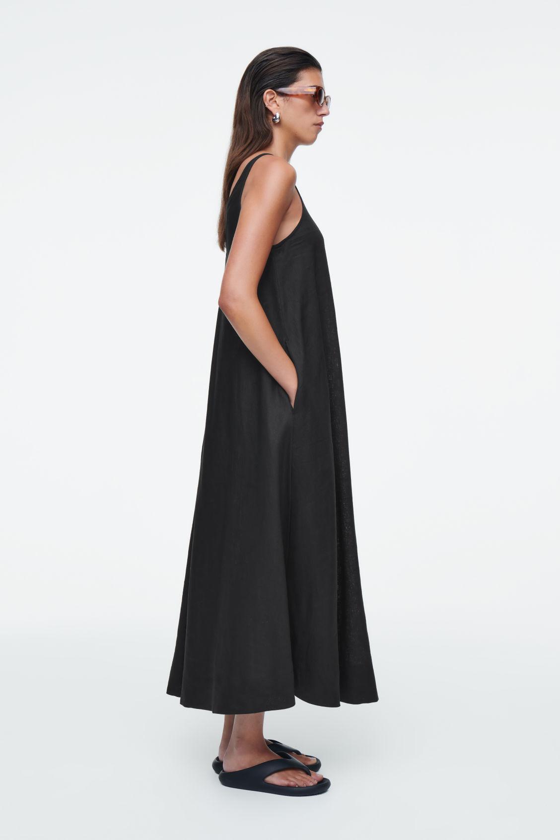 A-LINE LINEN MAXI DRESS Product Image