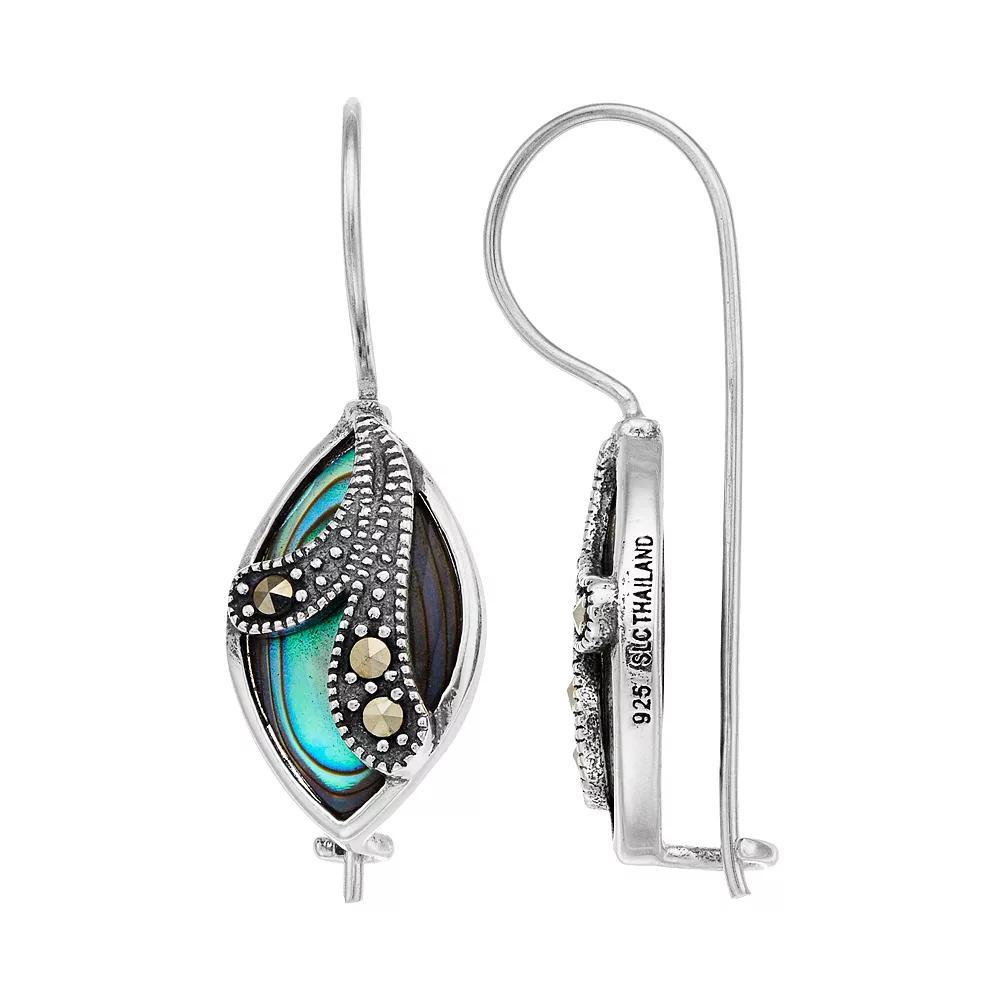 Tori Hill Sterling Silver Marcasaite & Abalone Drop Earrings, Women's Product Image