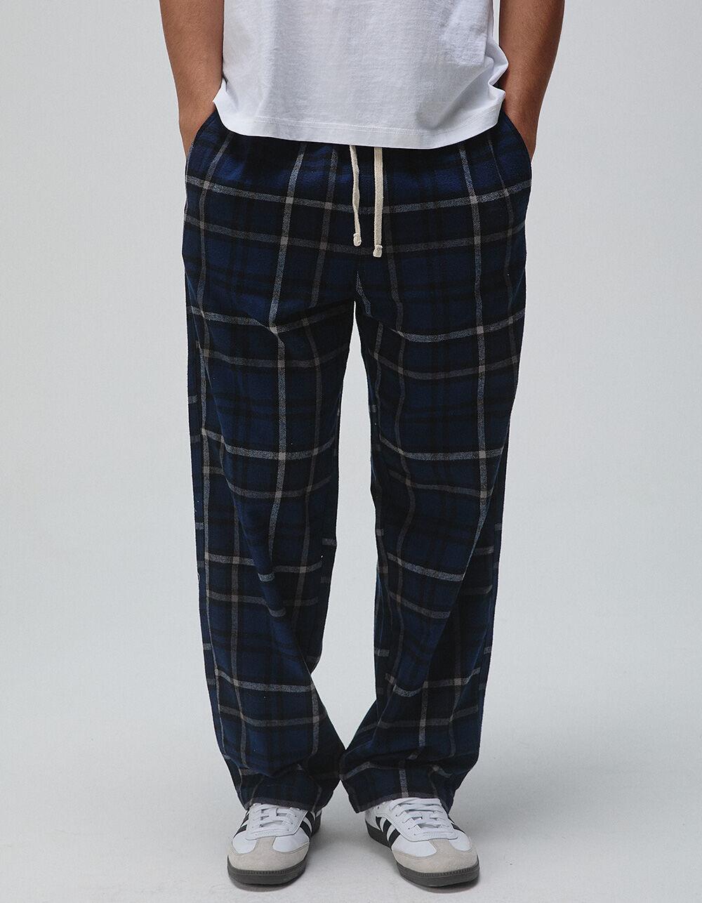 RSQ Mens Plaid Pajama Pants - WHT/GRAY Product Image