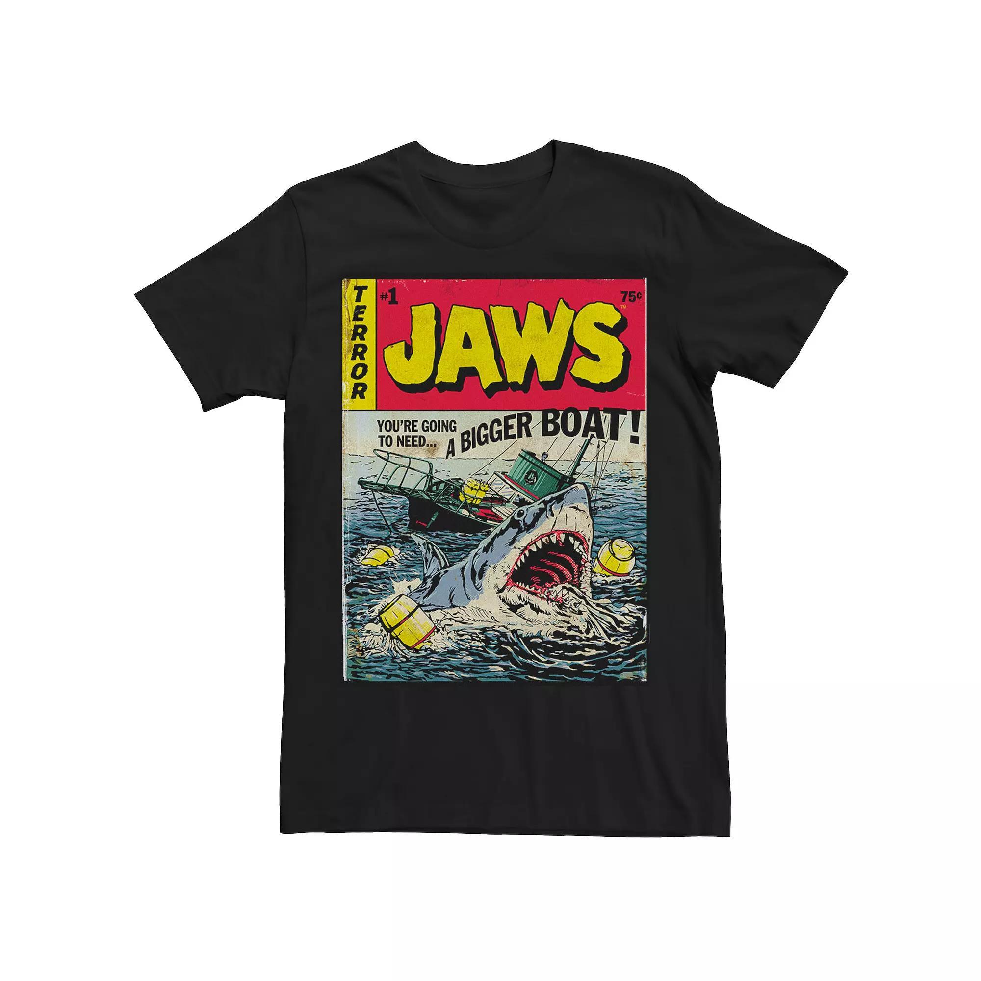 Men's Jaws Quint's Vintage Comic Cover Tee, Size: XXL, Black Product Image