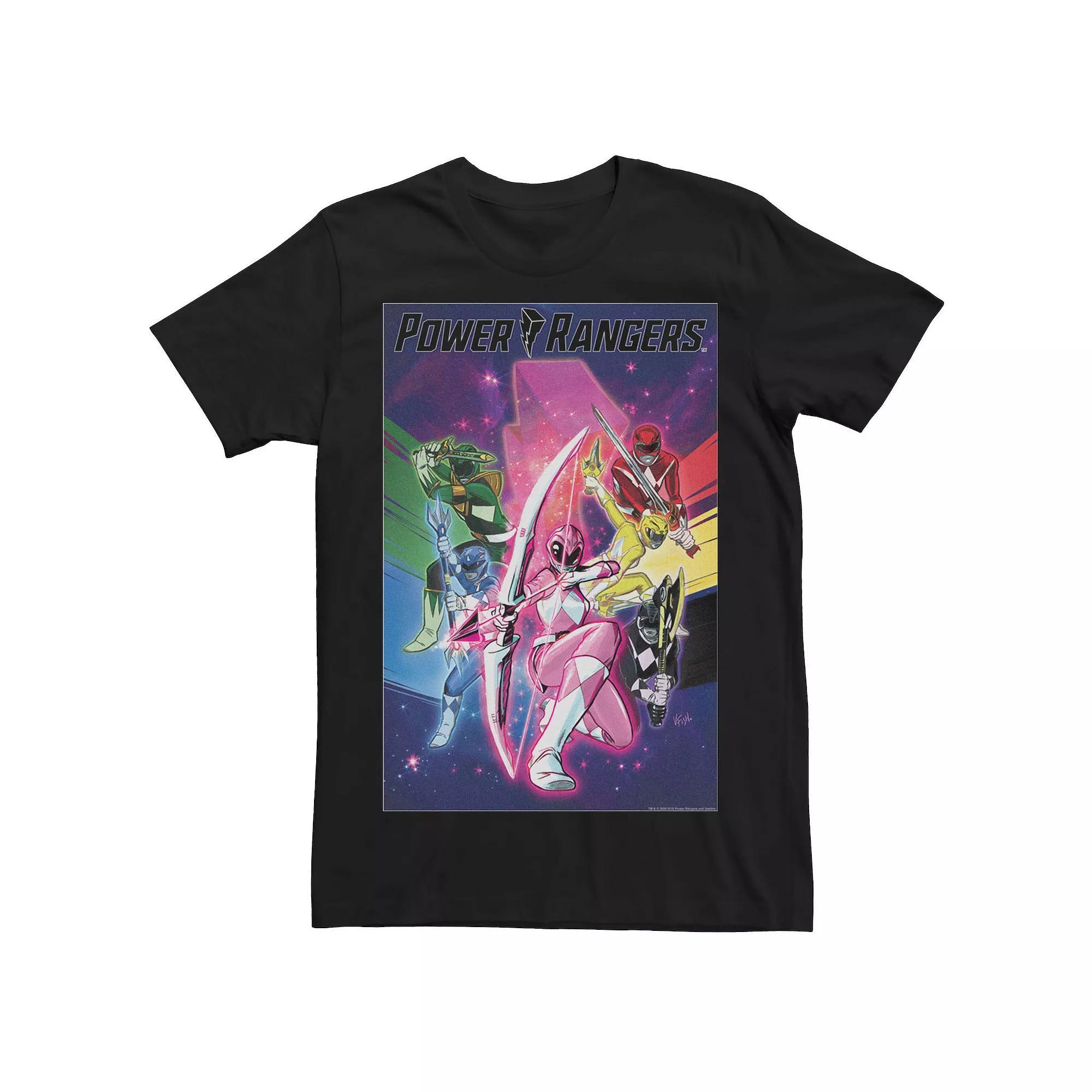 Men's Power Rangers Team Poster Tee, Size: XXL, Black Product Image