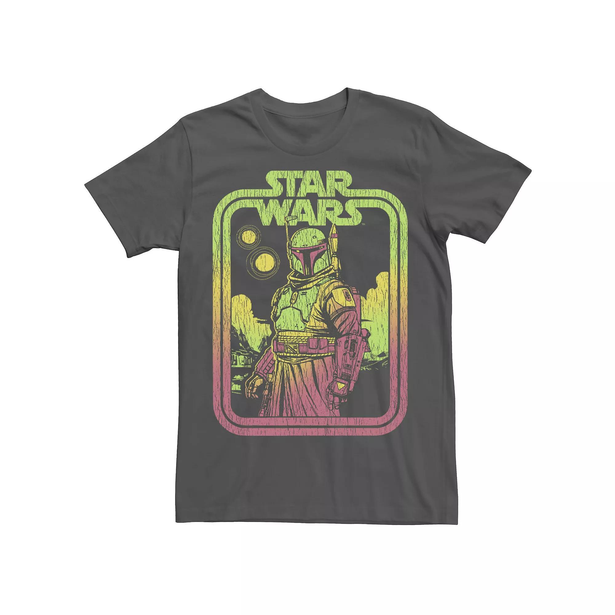 Men's Star Wars Boba Fett Retro Boxed Portrait Tee, Size: Large, Grey Product Image