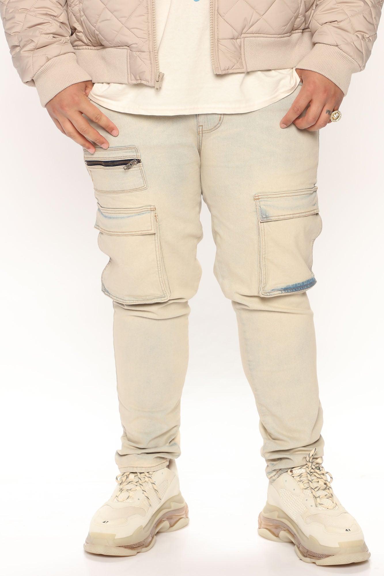 Got To Go Cargo Skinny Jeans - Vintage Blue Wash Product Image