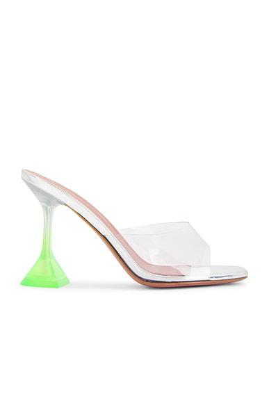 Lupita Glass 95 Slipper Mule In Transparent & Fluo Green Ombre Product Image