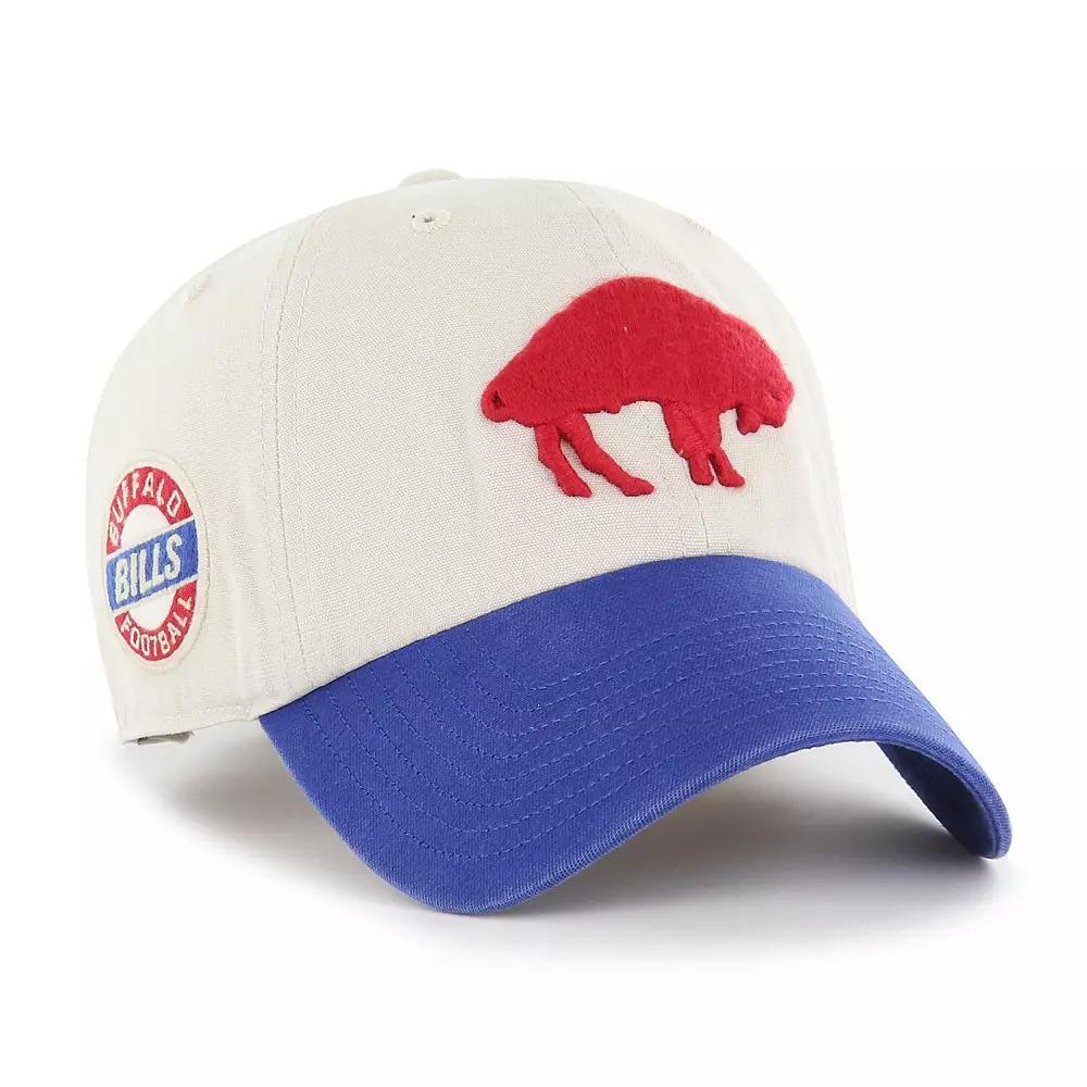 Men's '47 Cream/Royal Buffalo Bills Sidestep Clean Up Adjustable Hat, Beige Product Image