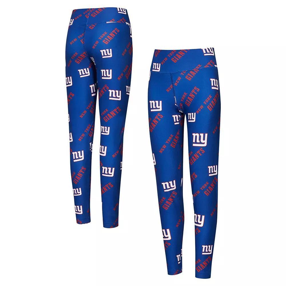 Women's Concepts Sport Royal New York Giants Breakthrough Allover Print Knit Leggings, Size: 2XL, Blue Product Image
