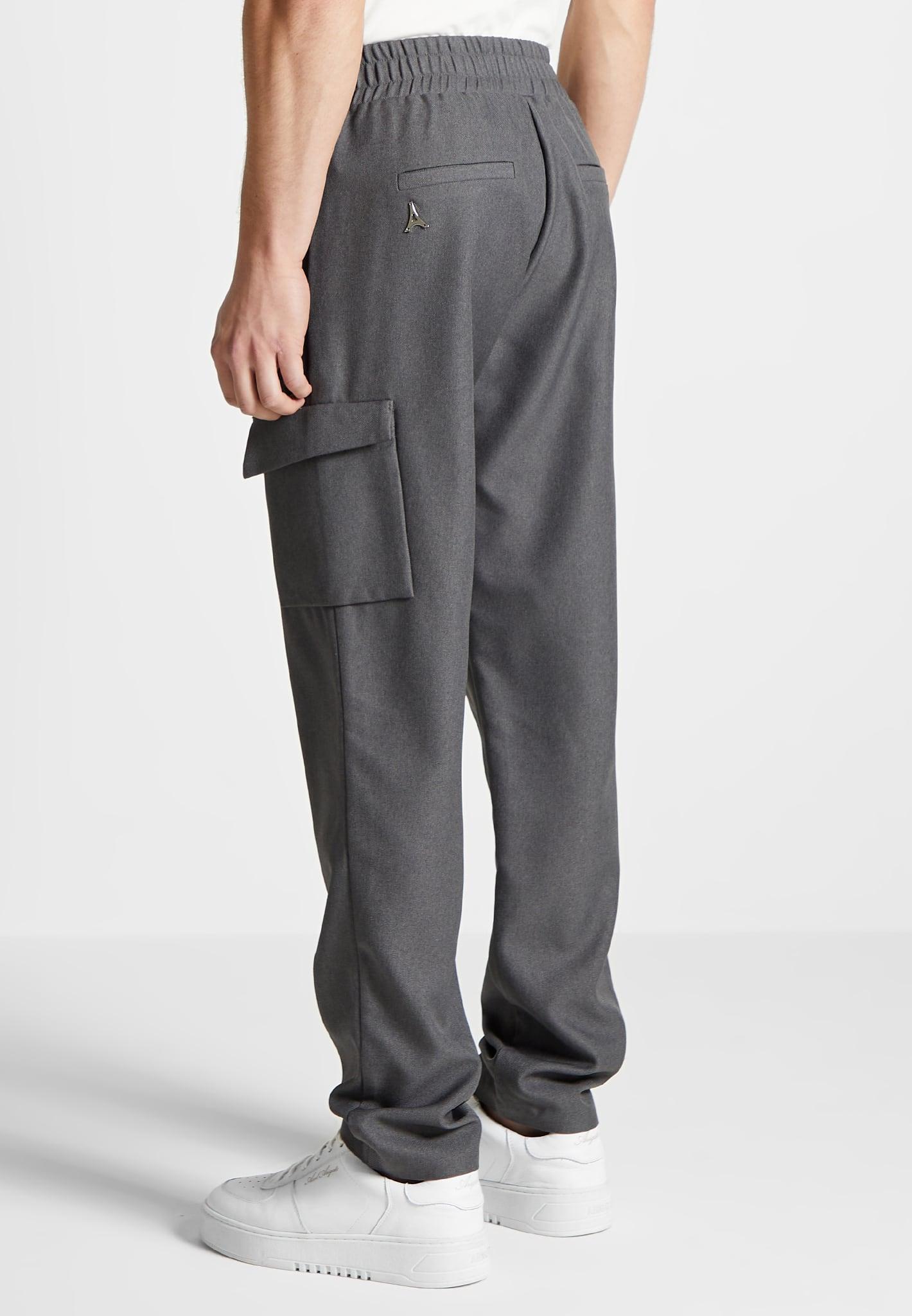 Angular Pocket Cargo Pants - Grey Marl Male Product Image