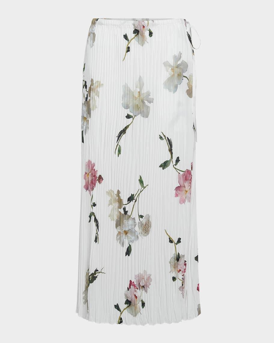 Floral Crinkled Slip Skirt  Product Image