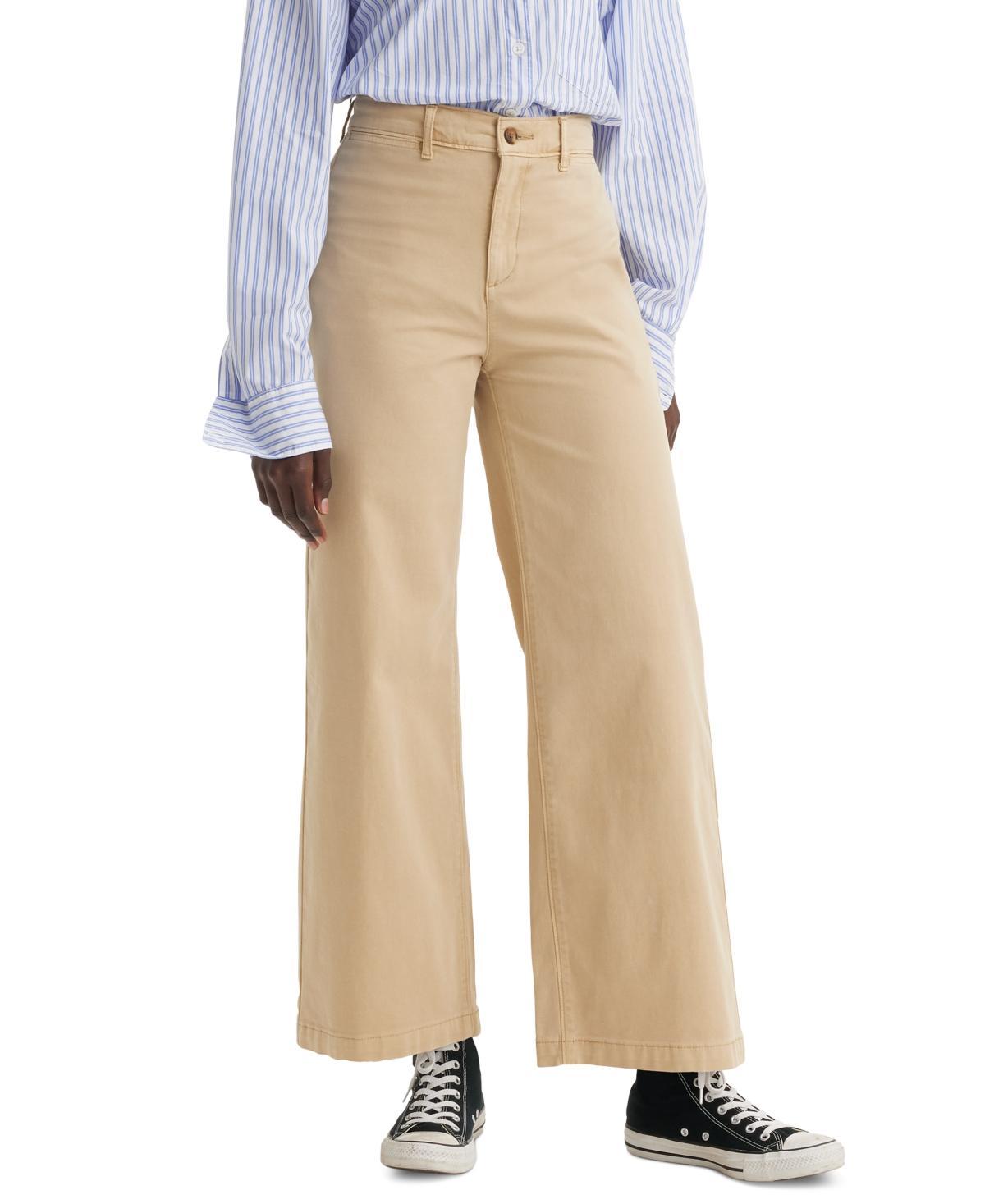 Levis Womens High-Rise Chino Shady Khaki Pants Product Image