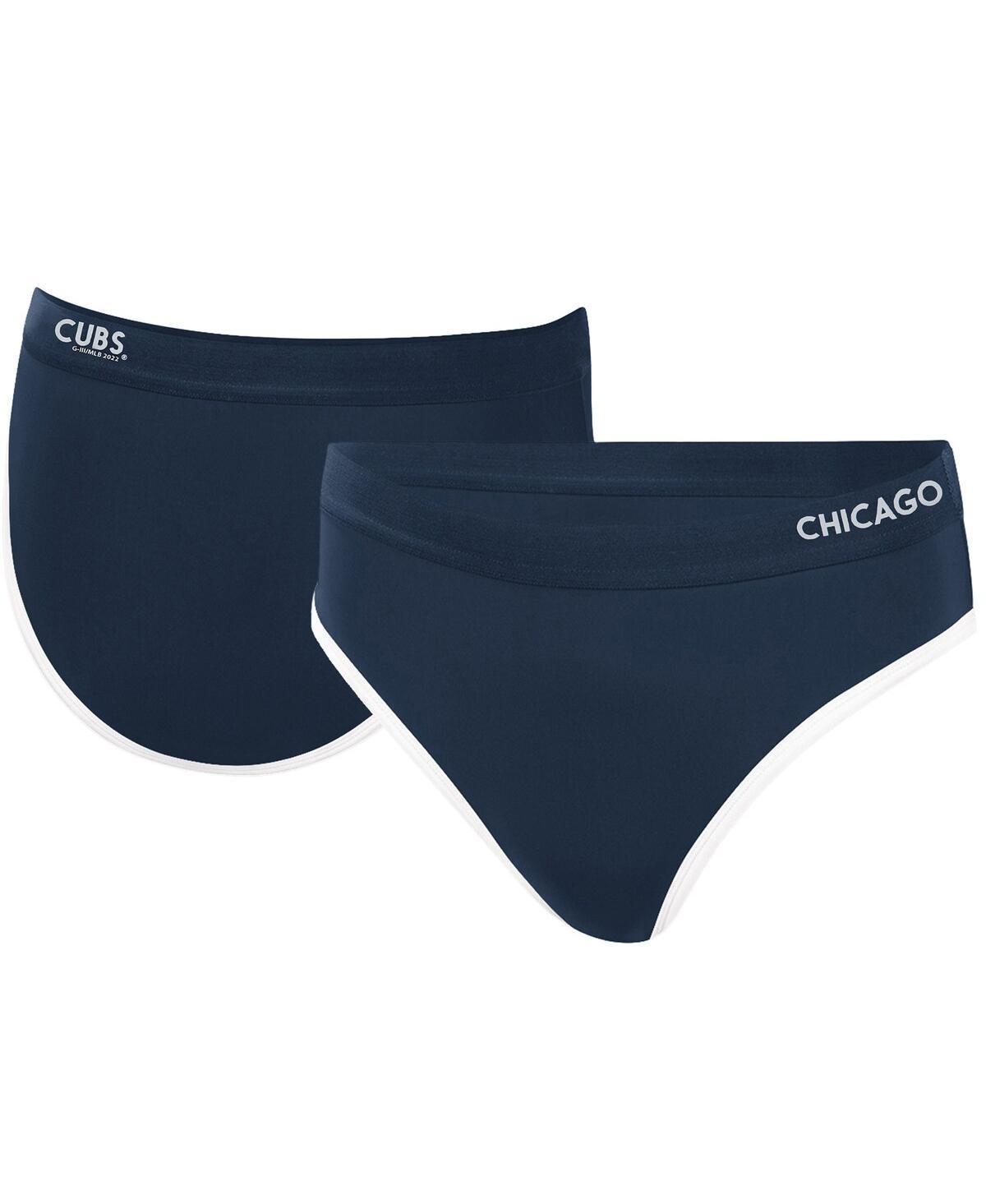 Women's G-III 4Her by Carl Banks Navy Chicago Cubs Southpaw Bikini Bottom, Size: Small, Blue Product Image