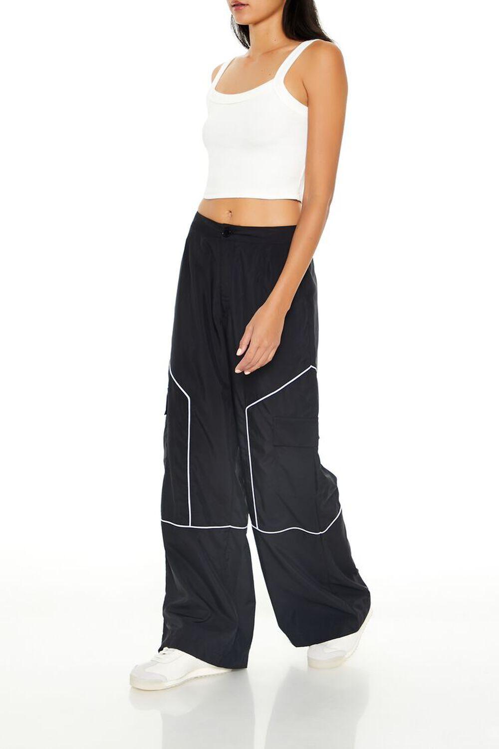 Two-Tone High-Rise Cargo Pants | Forever 21 Product Image