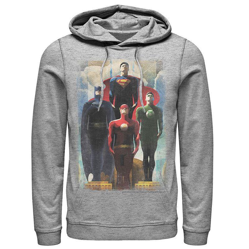 Men's DC Comics Justice League Heroes Look Up Hoodie, Size: XL, Black Product Image