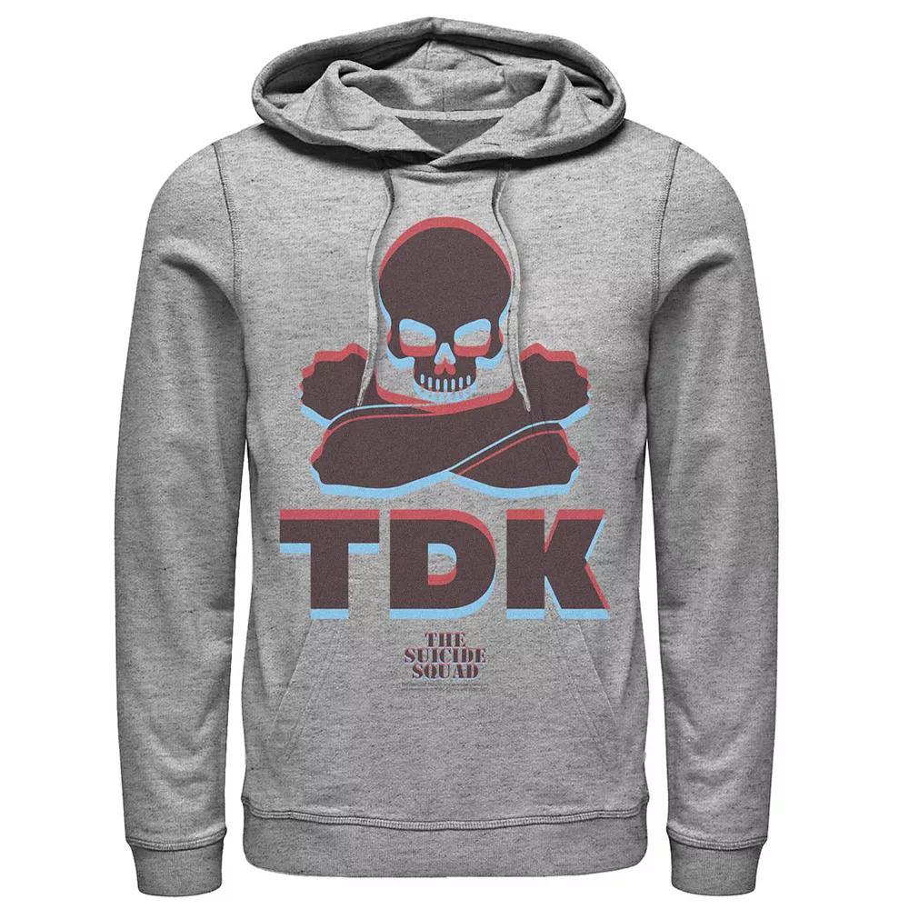 Men's The Suicide Squad TDK 3D Logo Hoodie, Boy's, Size: Large, Athletic Grey Product Image