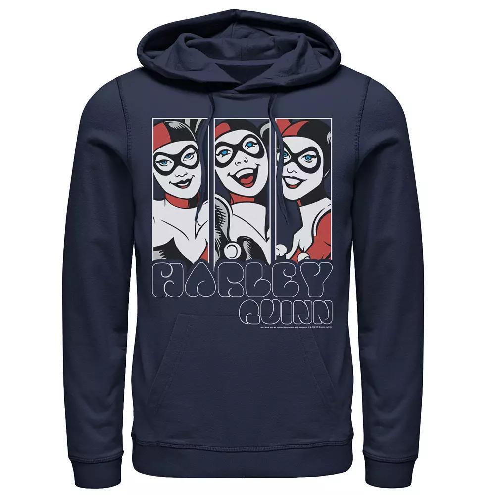 Men's Batman Harley Quinn Vintage Portrait Panel Hoodie, Size: Medium, Char Hthr Product Image