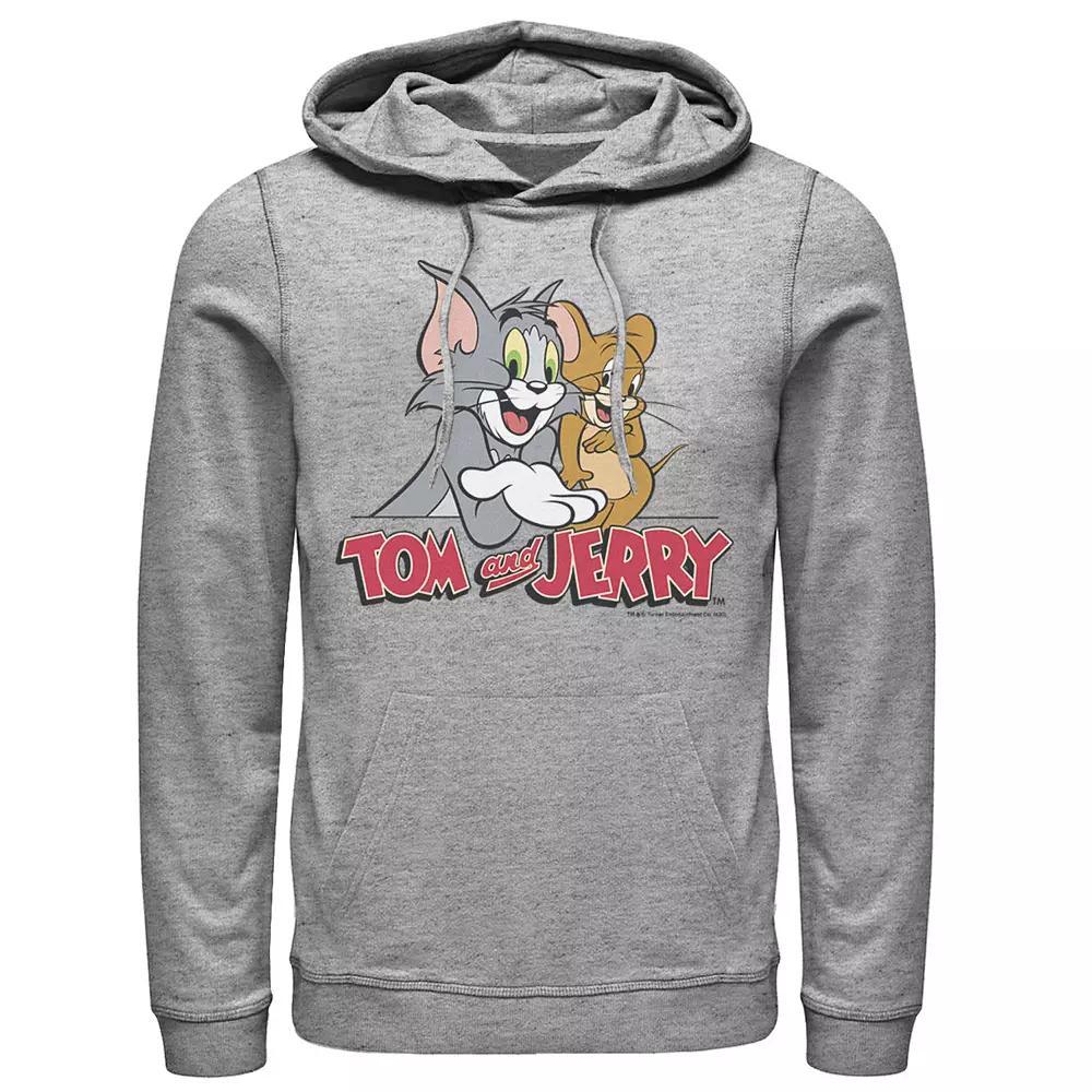 Men's Tom And Jerry Pals Logo Hoodie, Size: XL, Athletic Grey Product Image