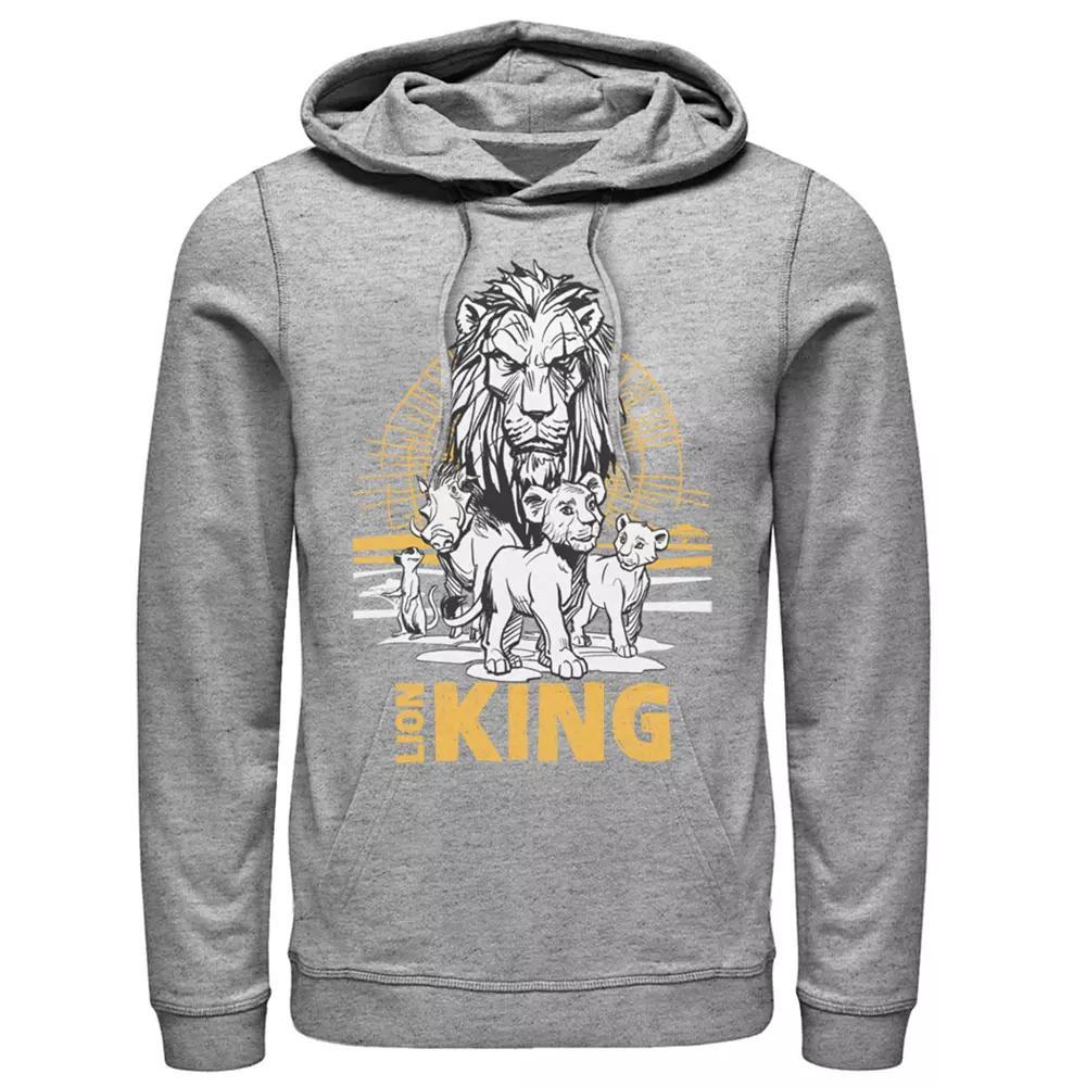 Disney's The Lion King Men's Scar, Simba & Nala Graphic Hoodie, Size: Medium, Athletic Grey Product Image