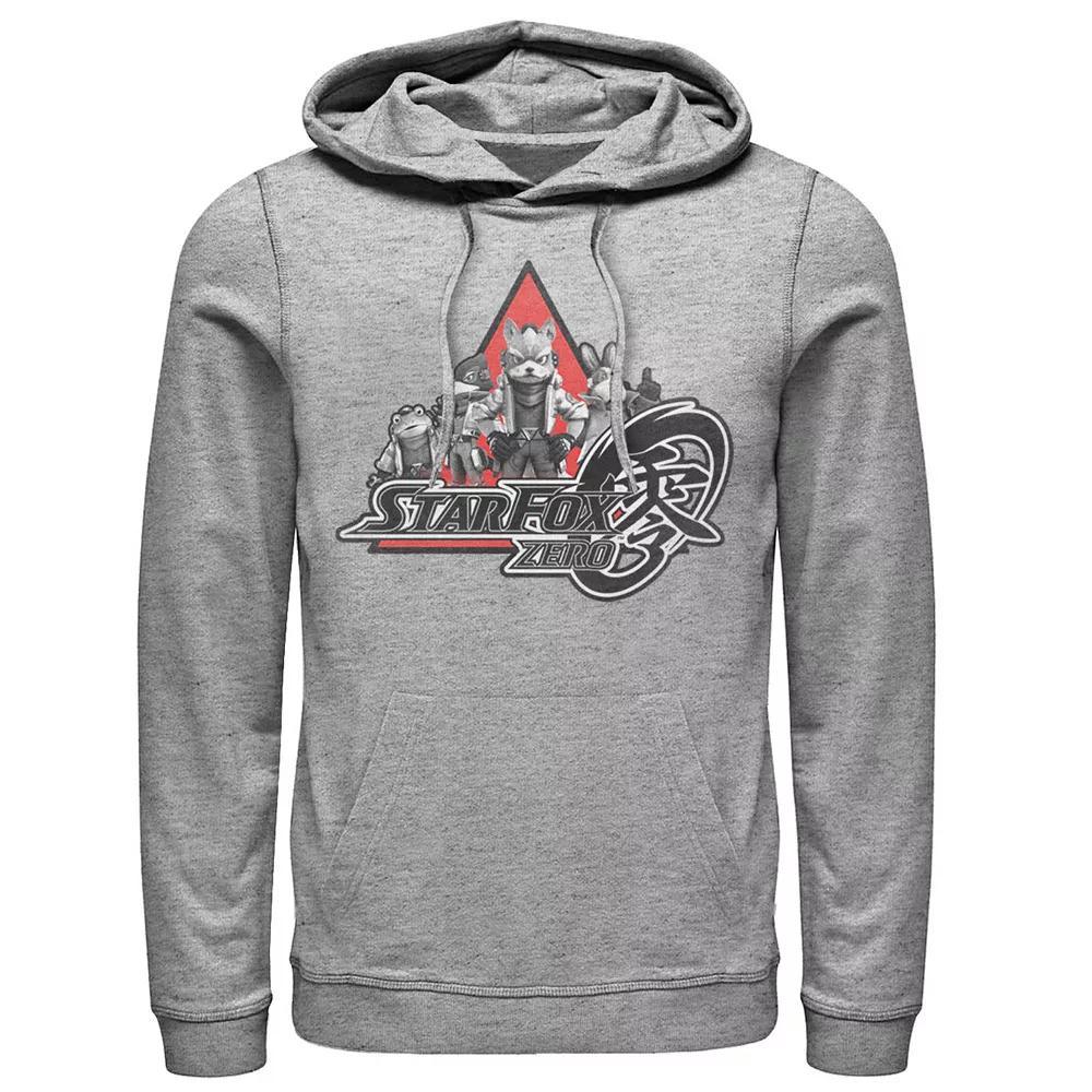 Men's Nintendo Star Fox Zero Group Shot Of Four Hoodie, Size: Large, Athletic Grey Product Image