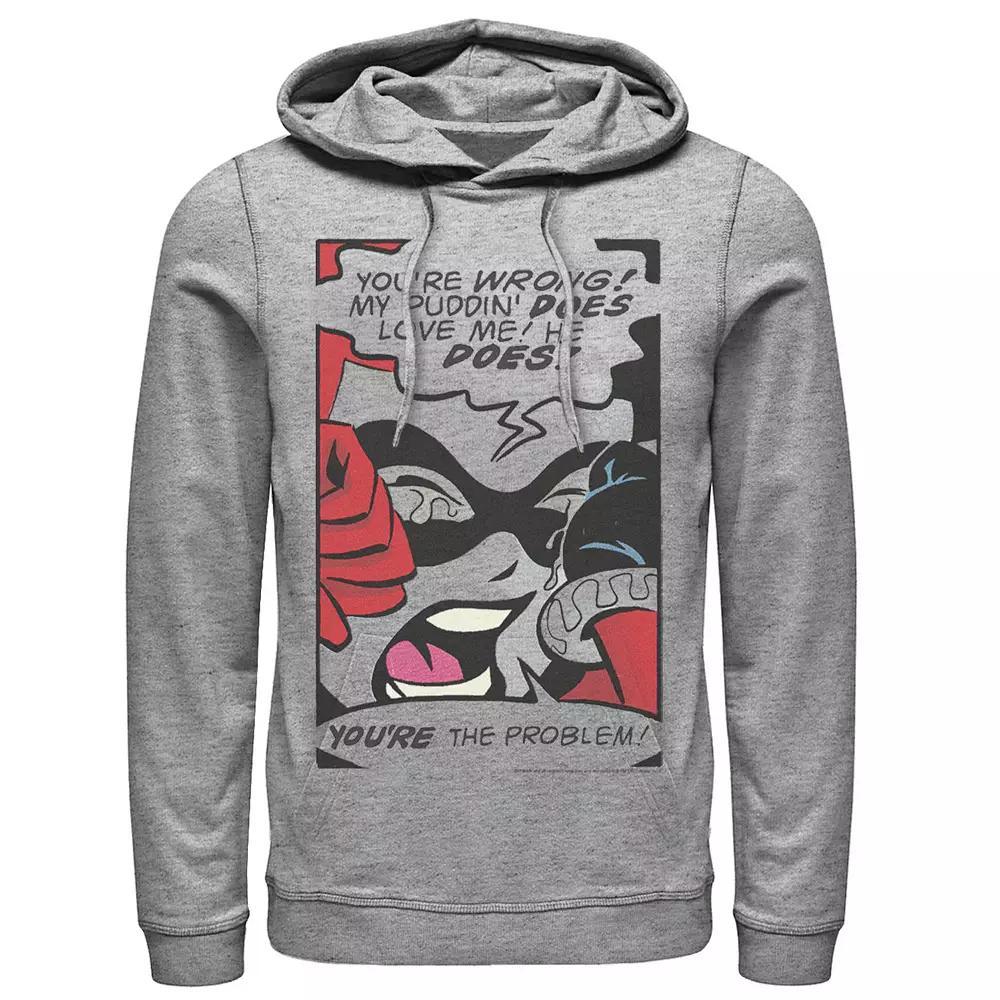 Men's DC Comics Harley Quinn Crying Comic Hoodie, Size: Small, Athletic Grey Product Image