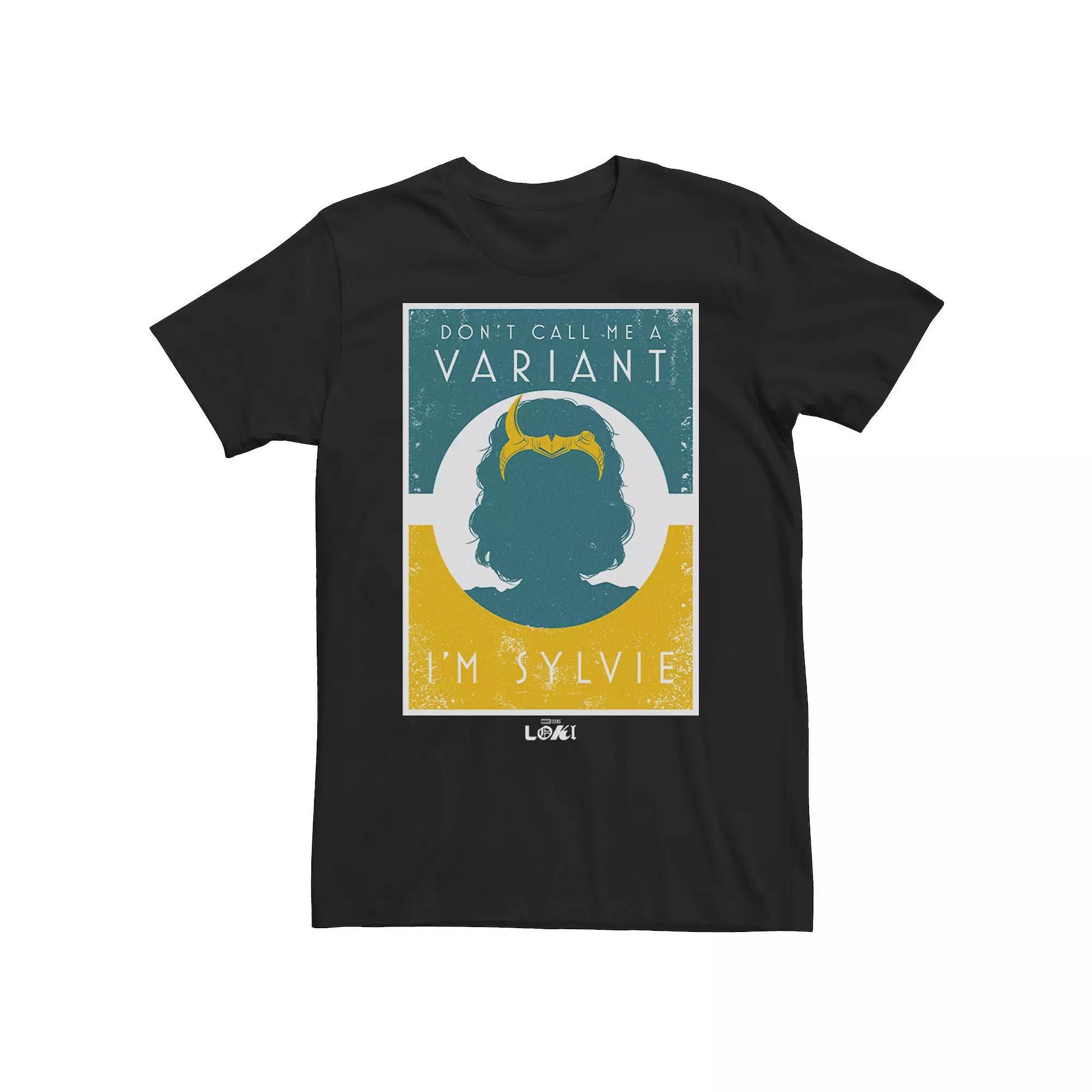 Men's Marvel Loki Don't Call Me A Variant, I'm Sylvie Poster Tee, Size: Medium, Black Product Image