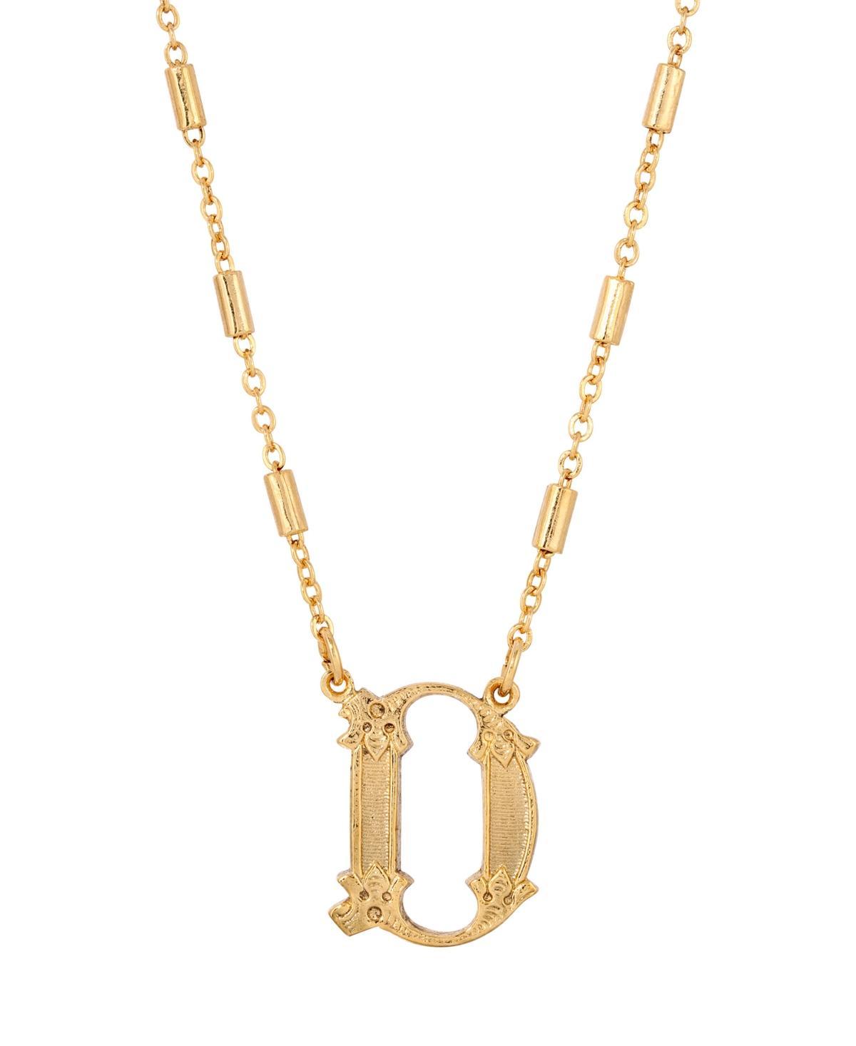 1928 Gold Tone Initial Necklace, Womens, Yellow K Product Image