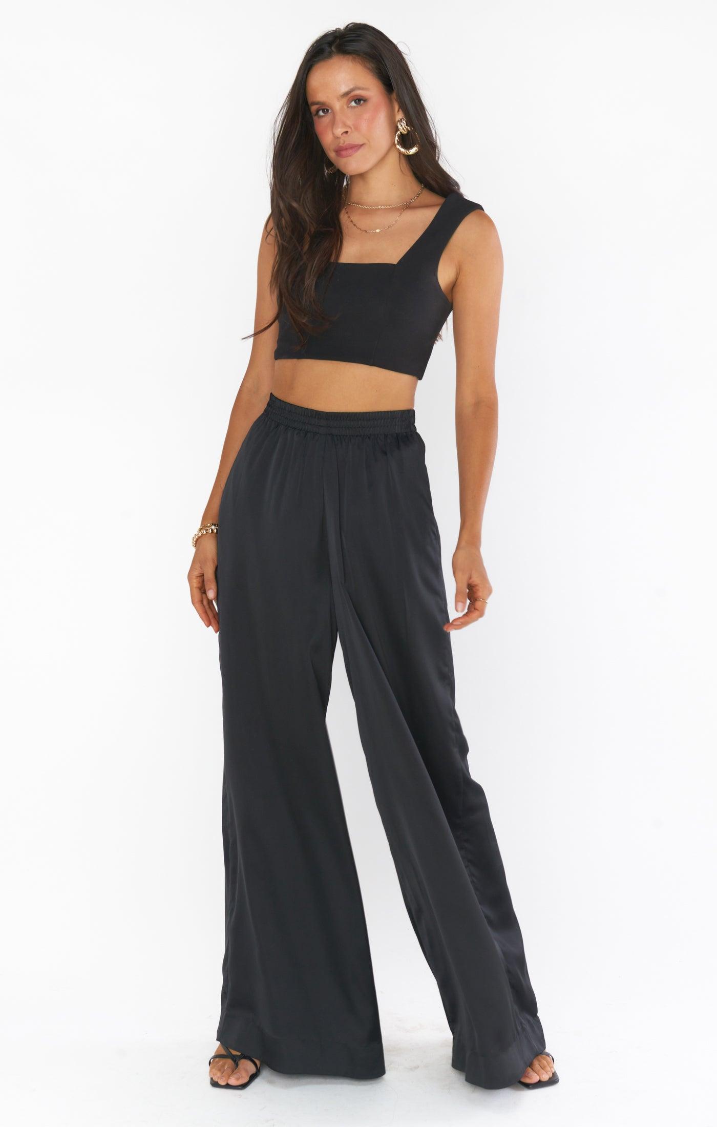 Ansley Crop Top ~ Black Stretch Product Image