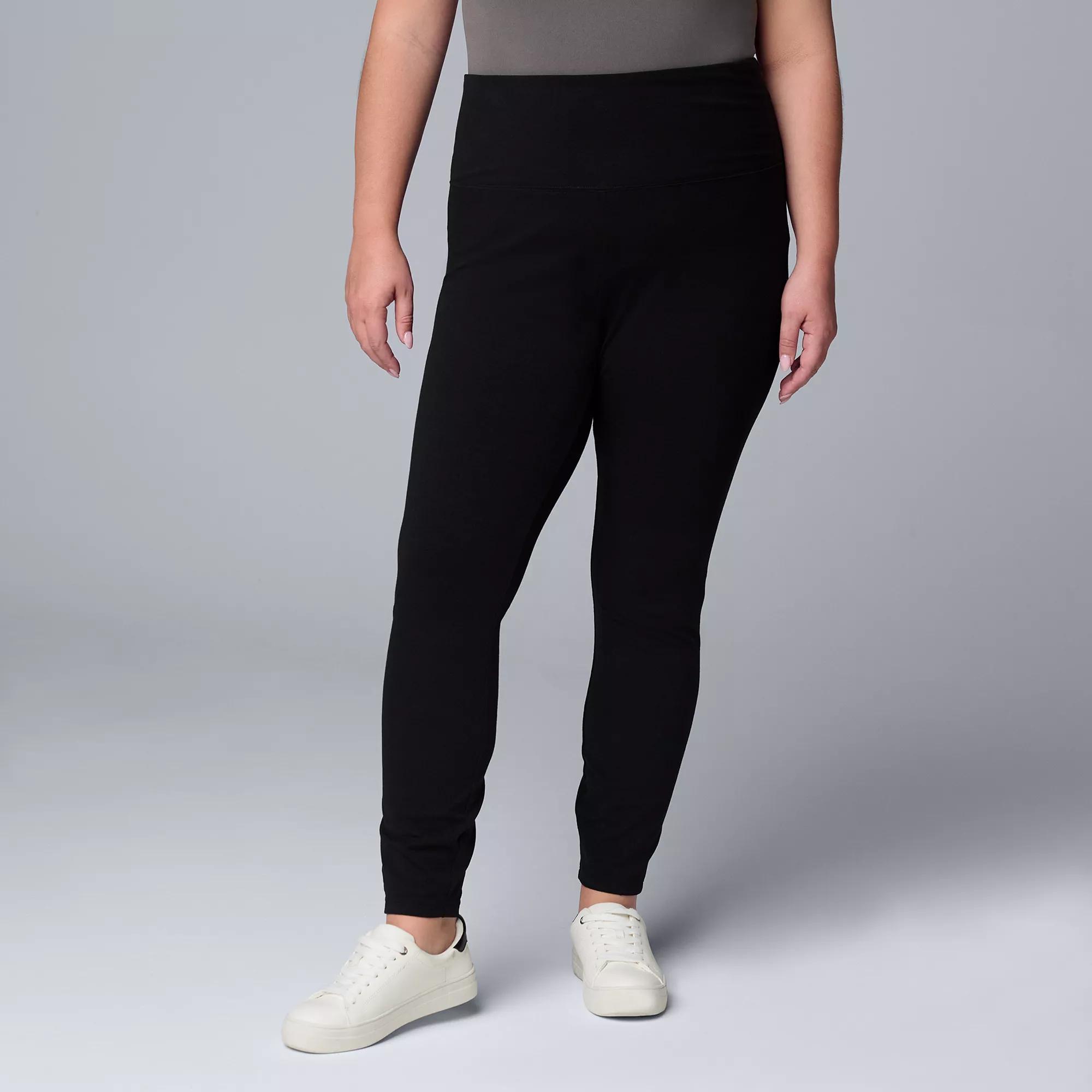 Plus Size Simply Vera Vera Wang Live-In High Rise Shaping Leggings, Women's, Size: 1XL, Black Product Image