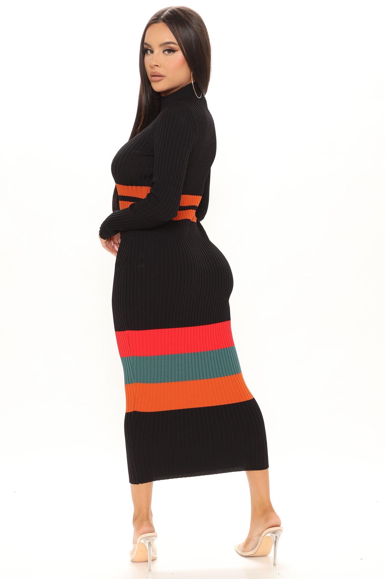 Amazing Grace Sweater Midi Dress - Black/combo Product Image