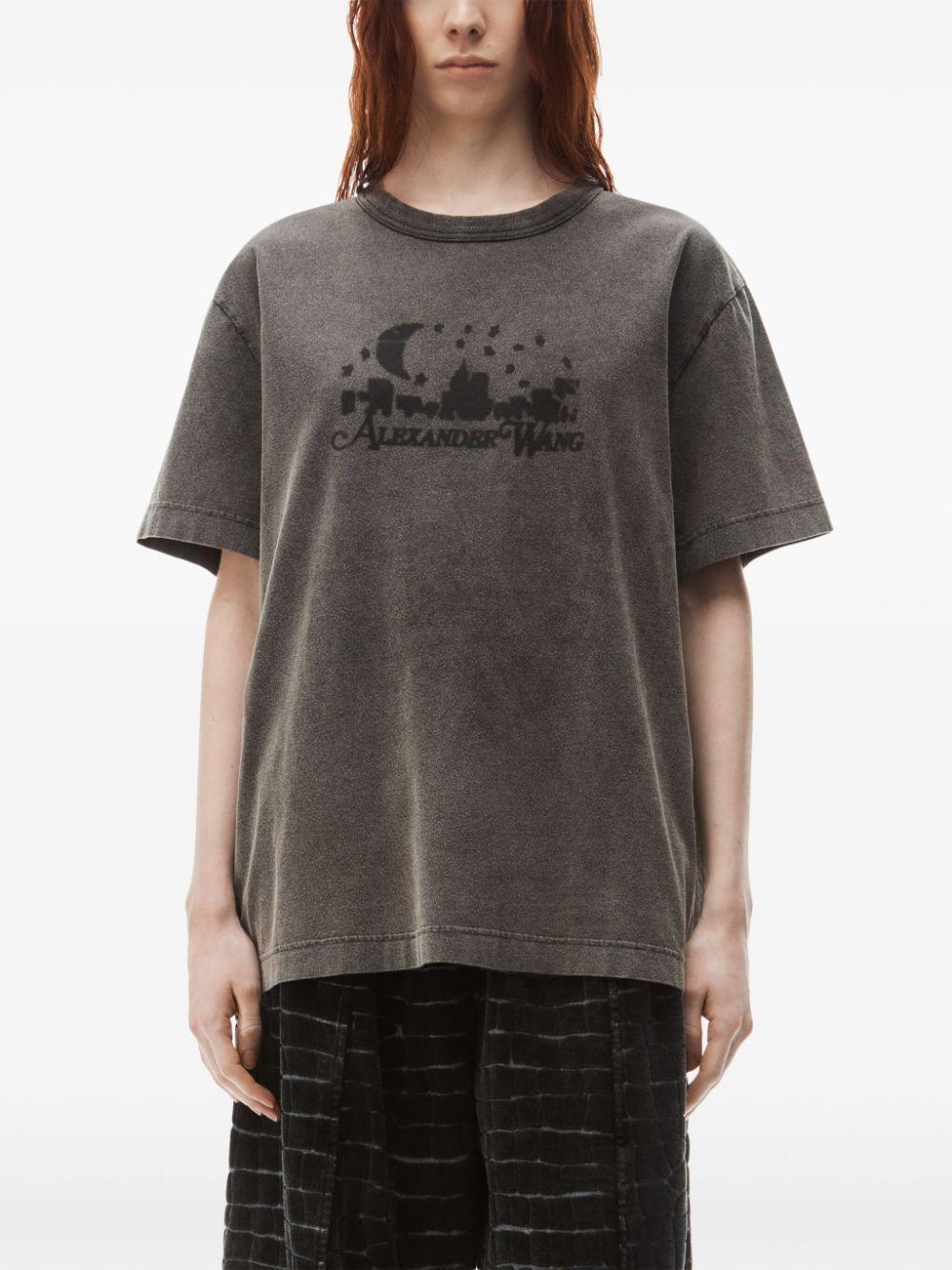 skyline-print cotton T-shirt Product Image