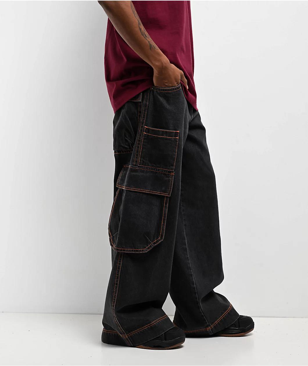 A.LAB Mega Overheat Grey Cargo Denim Jeans Product Image
