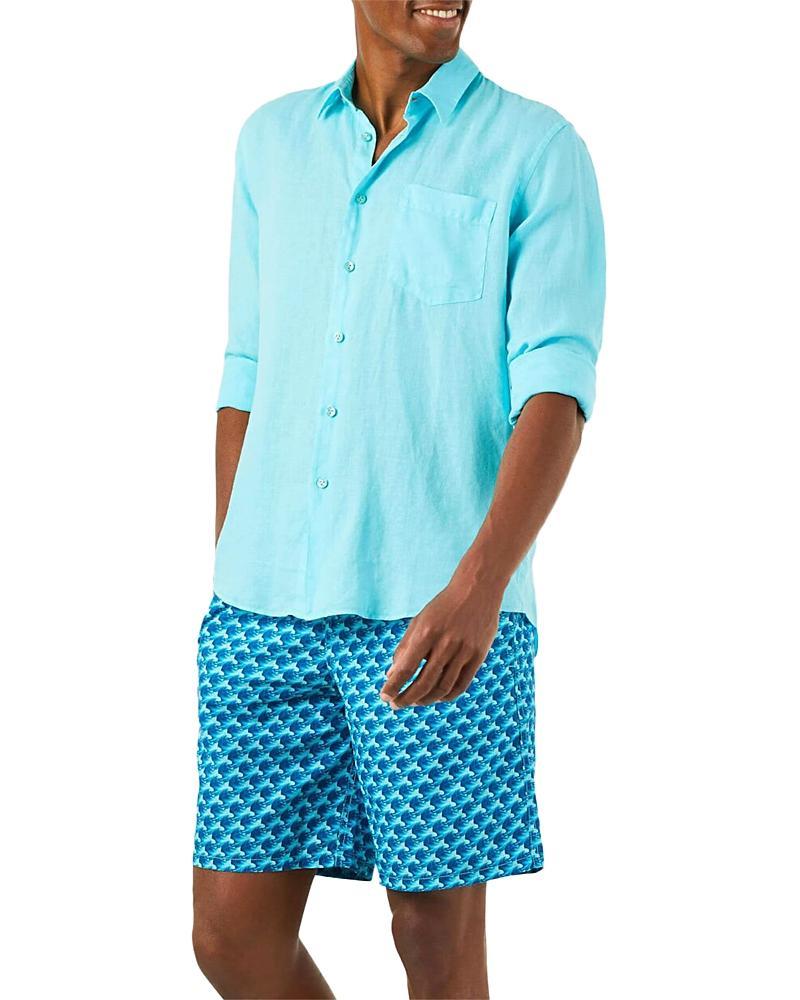 Mens Long-Sleeve Linen Shirt Product Image