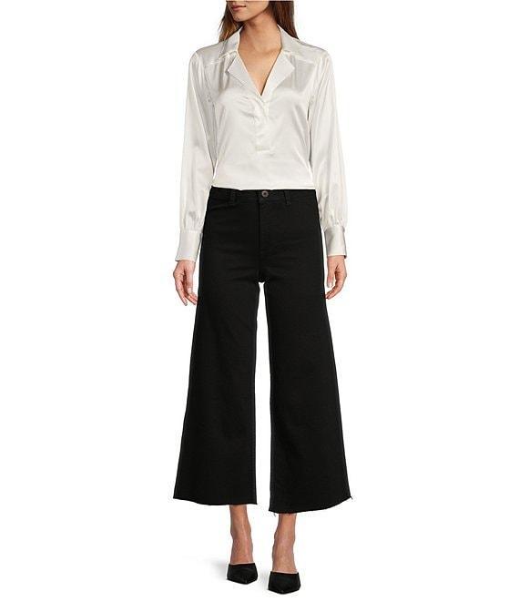 Antonio Melani Alexandra Wide Leg Raw Hem Twill Chino Pants Product Image