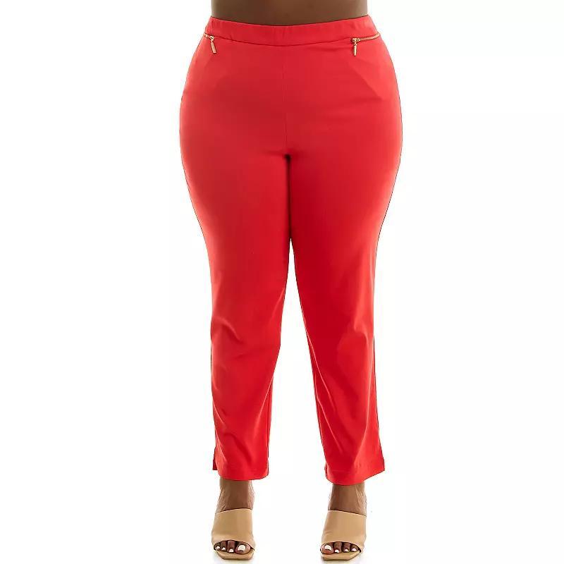 Plus Size Nina Leonard Ankle Length Millennium Pants, Women's, Size: 2XL, Black Product Image