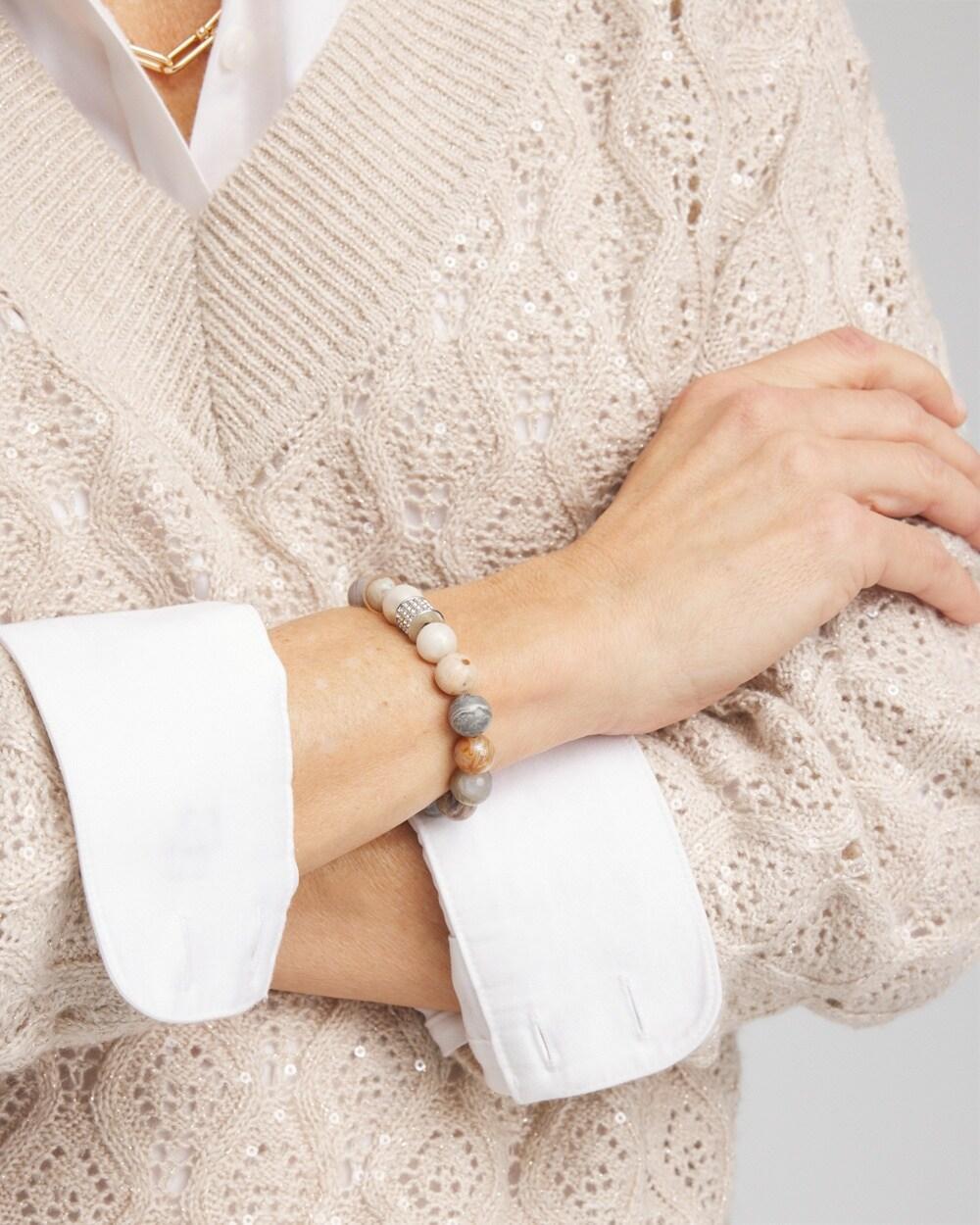 Neutral Beaded Stretch Bracelet Product Image