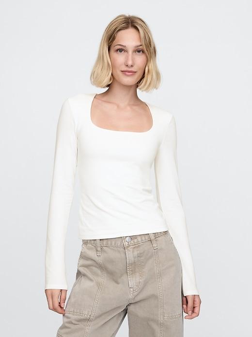 CloseKnit Jersey Square-Neck Top Product Image