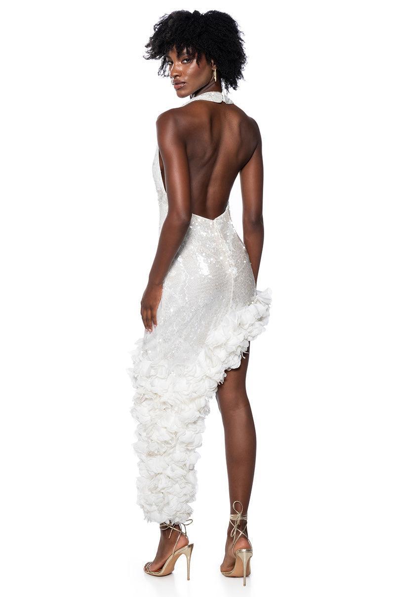 FLAPPER ASYMMETRICAL FEATHER SEQUIN MINI DRESS Product Image