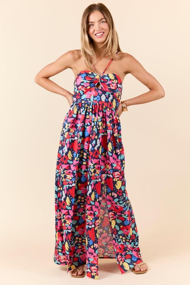Keep It Floral Navy Printed Dress Product Image