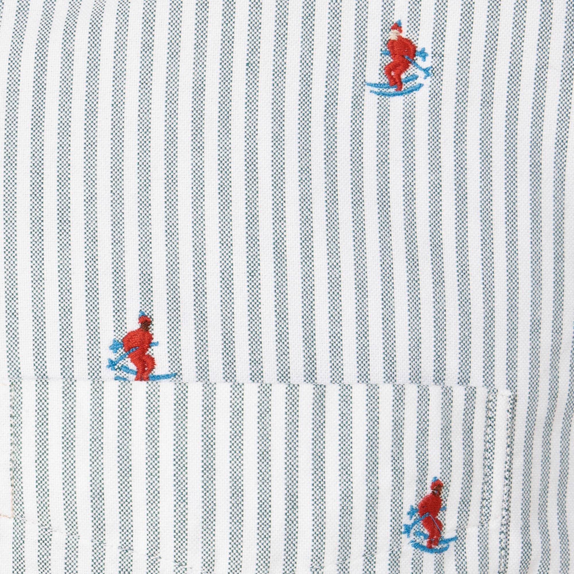 Giant-fit oxford shirt with skier embroidery Product Image