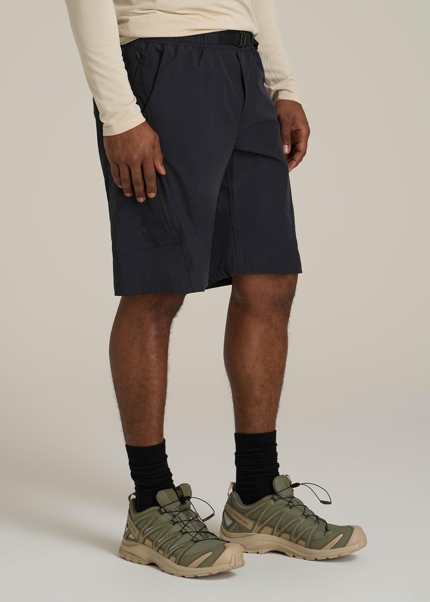 10 Pocket Hiking Short for Tall Men in Black Product Image