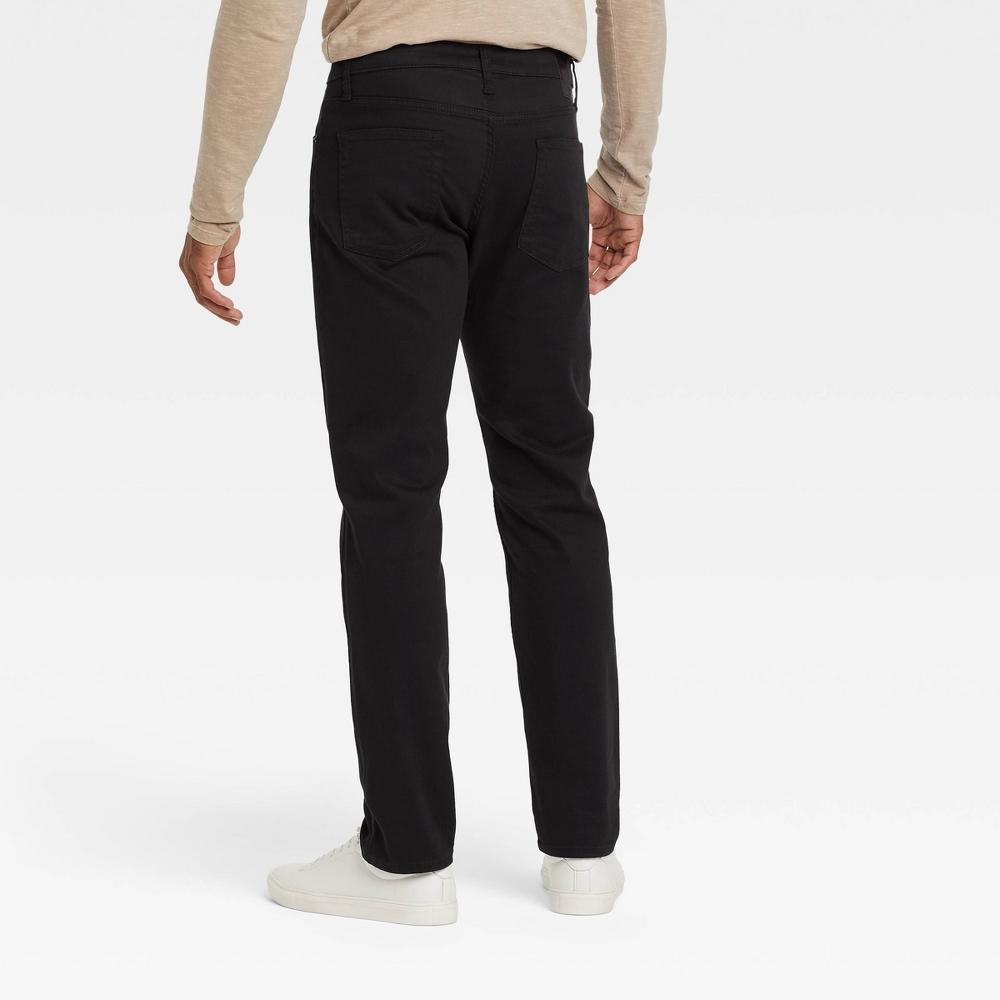 Men's Athletic Fit Jeans - Goodfellow & Co™ Black 36x30: Heavyweight Twill, Mid Rise, Slim Leg, Stretch, Machine Washable Product Image