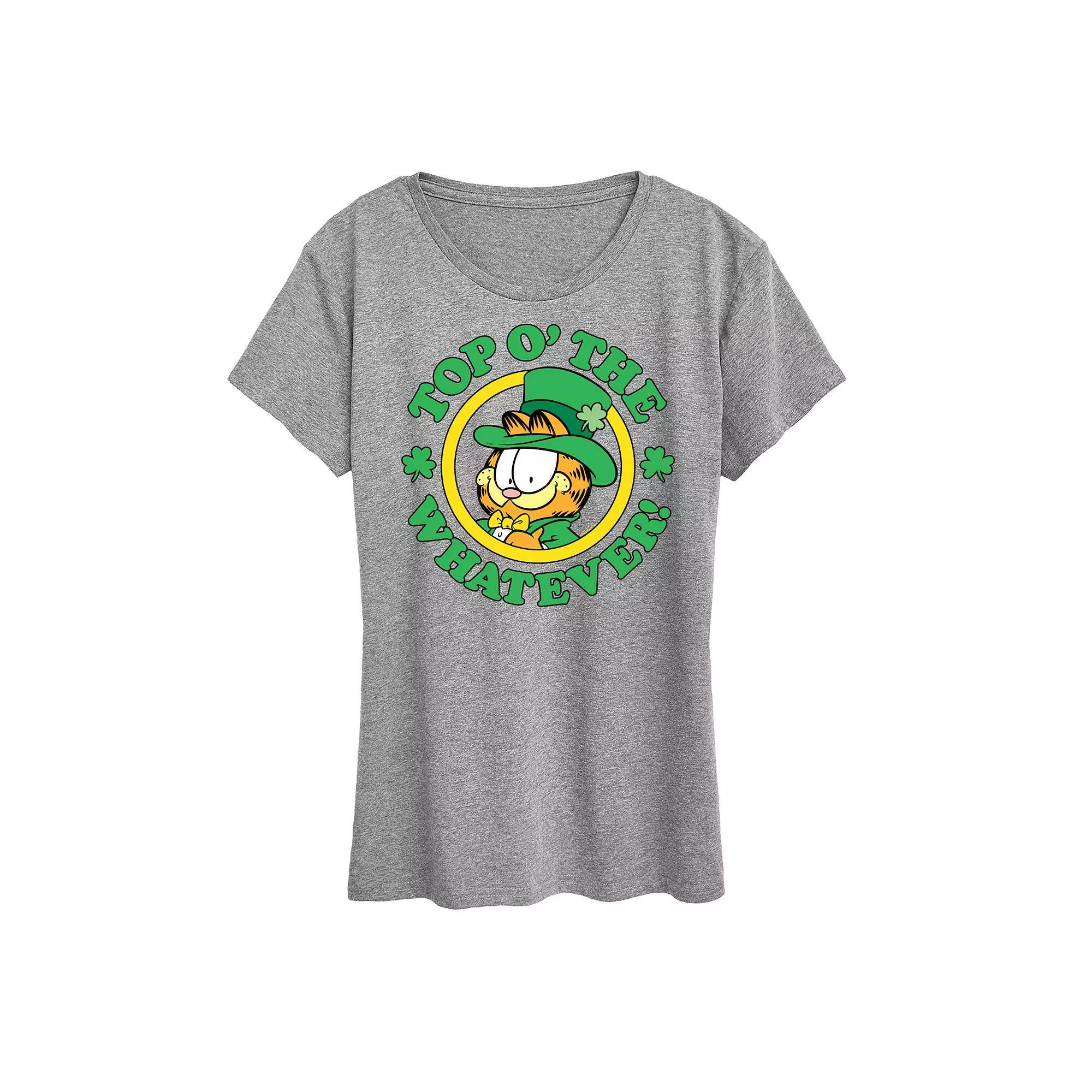 Womens Garfield Top O The Whatever Graphic Tee Grey Gray Product Image