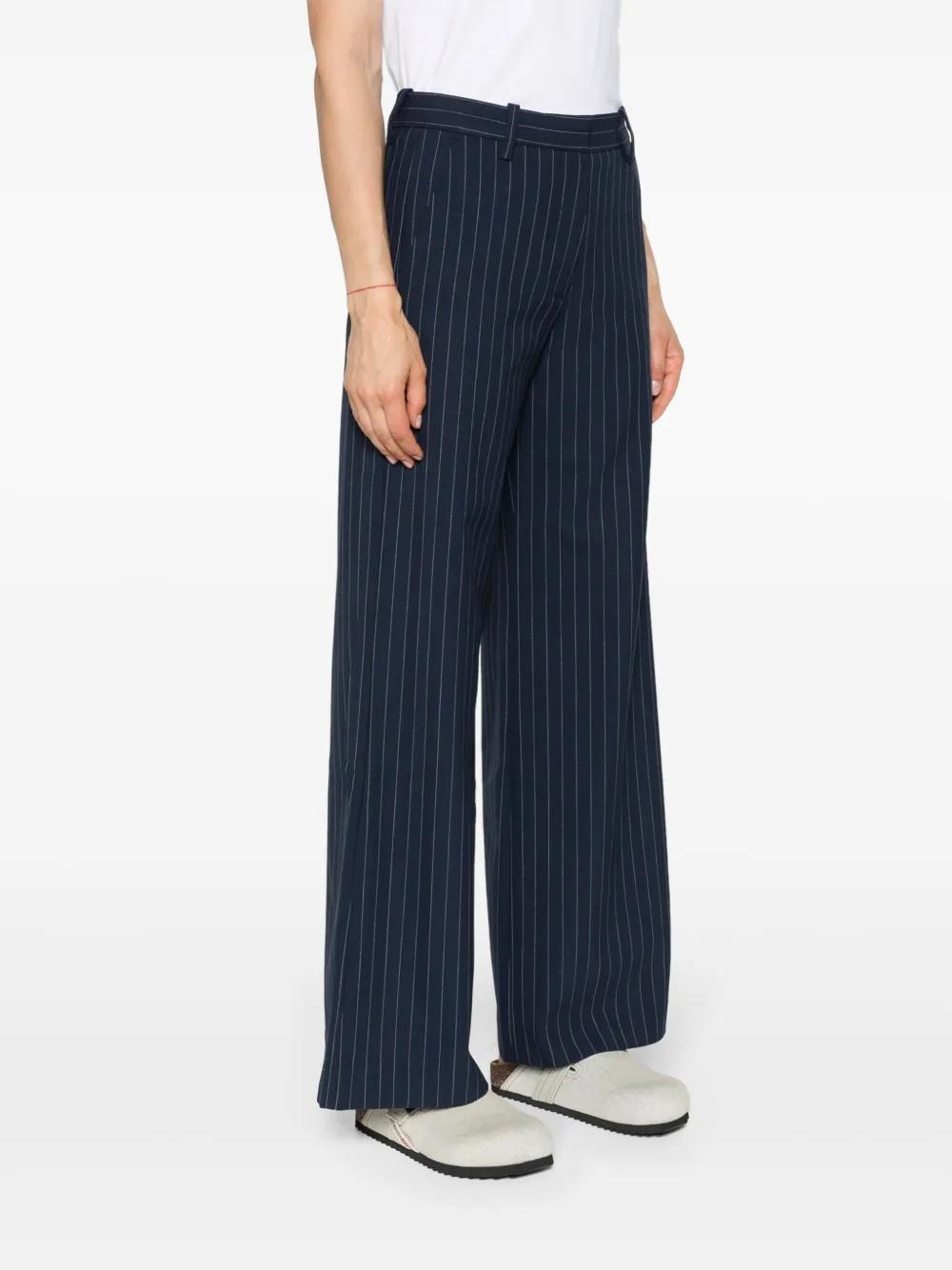 pinstriped mid-rise flared trousers Product Image