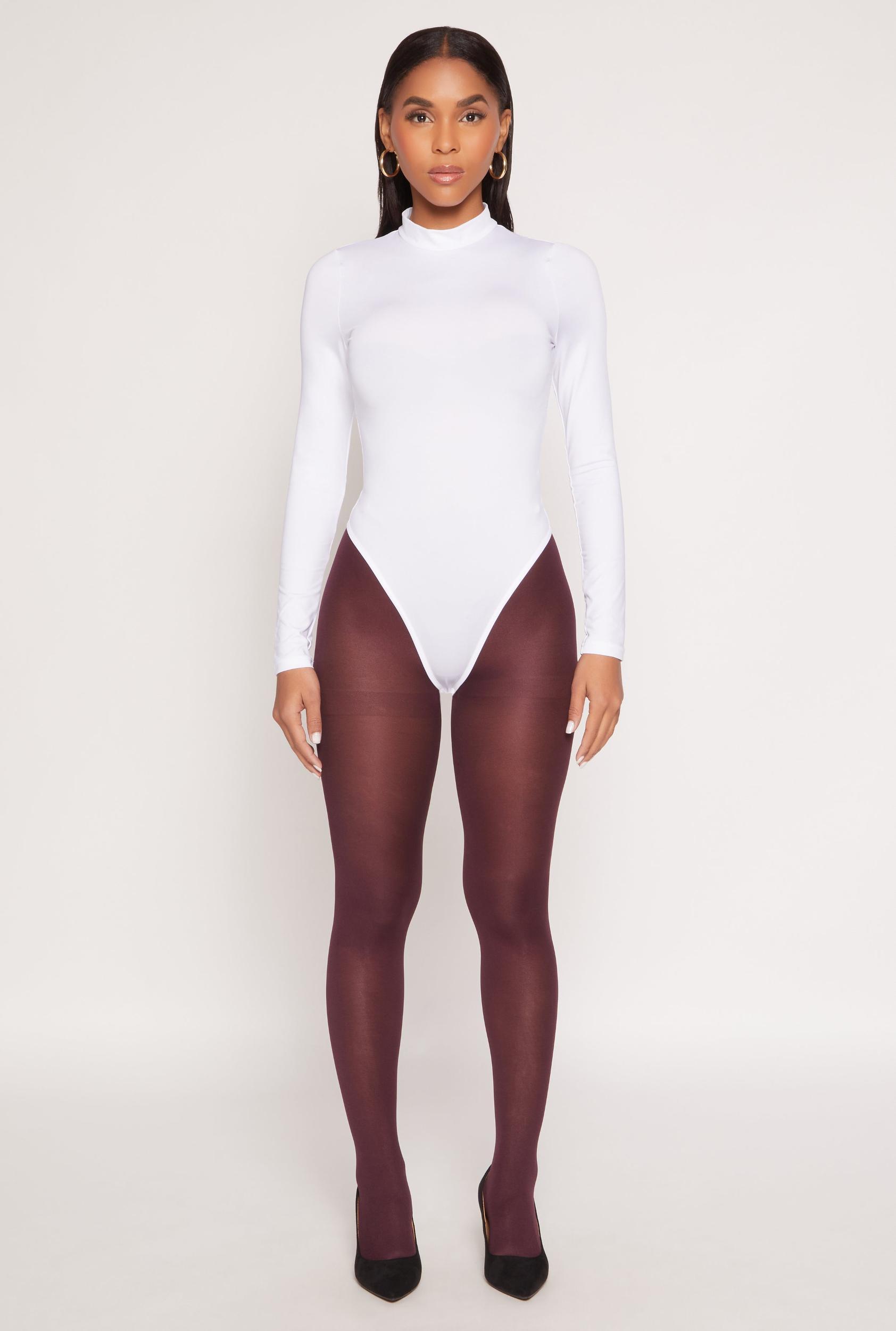Womens Daisy Mock Neck Long Sleeve Bodysuit Product Image