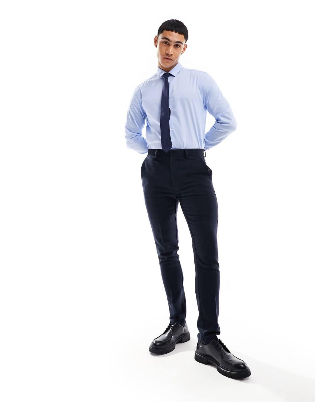 ASOS DESIGN Wedding skinny wool mix suit pants Product Image
