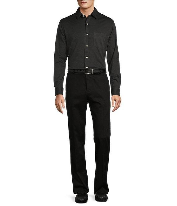 Roundtree & Yorke TravelSmart Easy Care Long Sleeve Textured Jacquard Coat Front Shirt Product Image