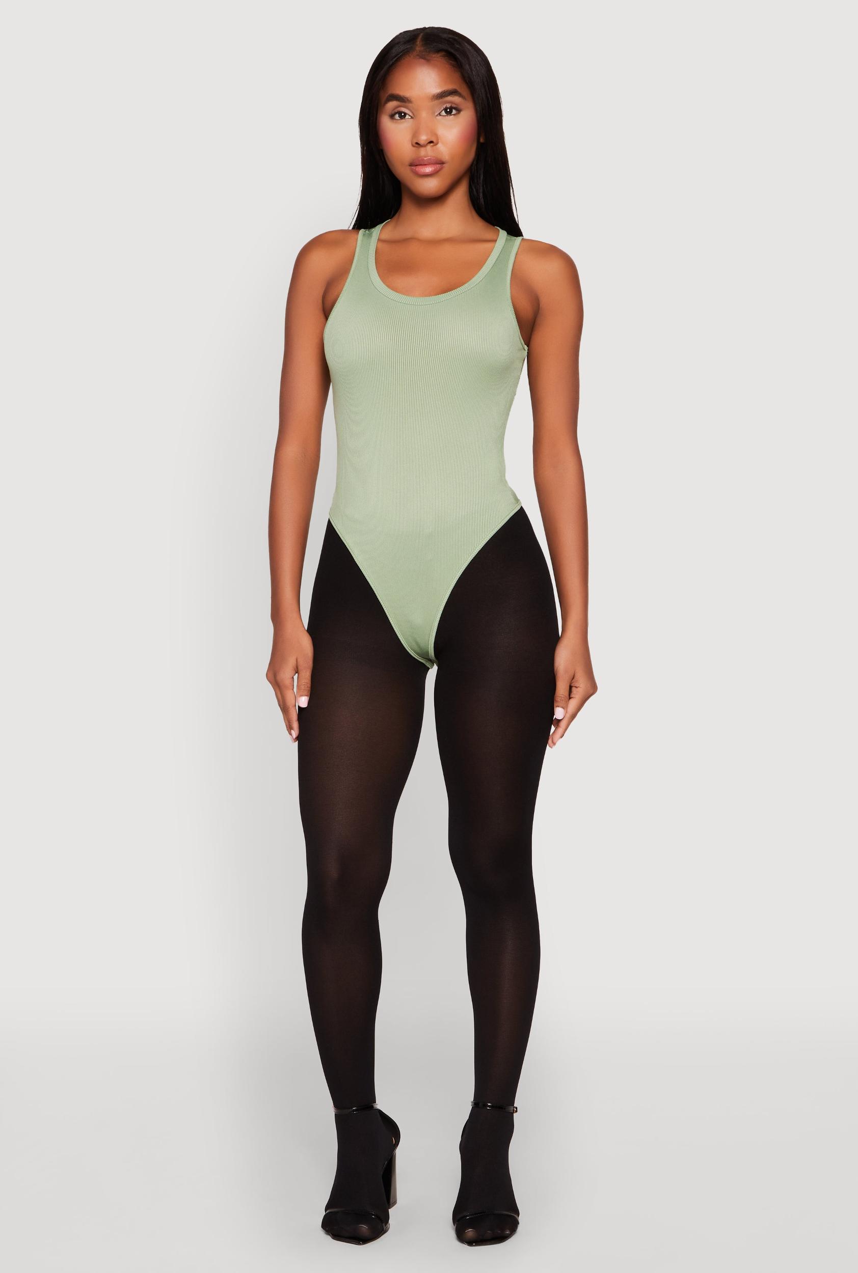 Womens Daisy Basic Ribbed Knit Tank Bodysuit Product Image